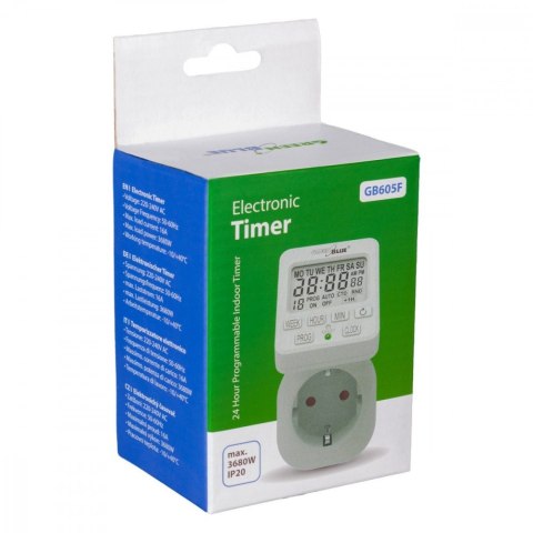 Timer cyfrowy GB605 E 16A IP20 GreenBlue