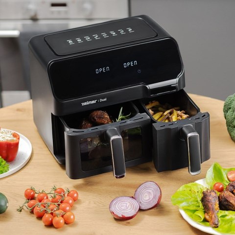 Frytkownica beztłuszczowa Air Fryer ZELMER ZAF900 5,5l Dual z podwójnym koszem (OUTLET)