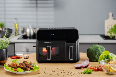 Frytkownica beztłuszczowa Air Fryer ZELMER ZAF900 5,5l Dual z podwójnym koszem (OUTLET)