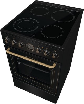 Kuchnia elektryczna GORENJE GECS5B70CLB Retro 50 cm | AirFry | funkcja Pizza | FrozenBake | czarny
