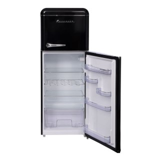 Lodówka Retro Ravanson LKK-210RB 210l | automatyczne rozmrażanie | oświetlenie LED | 545 x 585 x 1470 mm | czarny