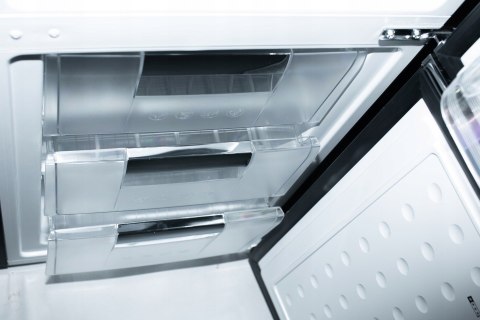 Lodówka Retro Ravanson LKK-250RB 250l | oświetlenie LED | styl vintage | 545 x 585 x 182 mm | czarny