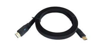 Kabel HDMI v 2.1 płaski 2m czarny TB