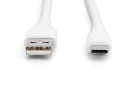 Kabel połączeniowy silikonowy USB-A - USB-C, USB 2.0 60W, 0,5m Biały Digitus