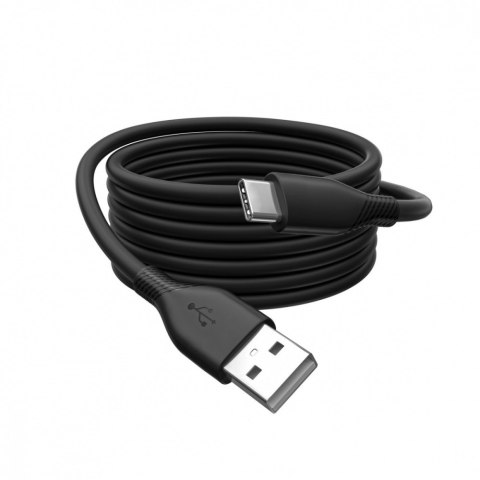 Kabel połączeniowy silikonowy USB-A - USB-C, USB 2.0 60W, 1m Czarny