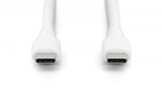 Kabel połączeniowy silikonowy USB-C - USB-C, USB 2.0 60W, 1m Biały Digitus