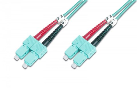 Patch cord światłowodowy FO SC-SC MM 50/125 OM3 duplex LSOH 3m, Turkusowy Digitus