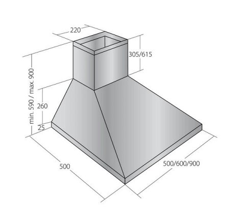 Okap kominowy AKPO WK-4 CLASSIC GOLD 50 cm | LED | biały