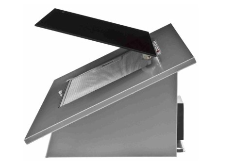 Okap kominowy AKPO WK-4 NERO ECO 60 cm | LED liniowy | szary / czarne szkło