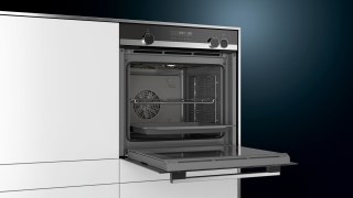 Piekarnik parowy Siemens HR538ABS1 iQ500 71 l | AddedSteam | FastPreheat | CoolStart | czarno-stalowy