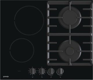 Płyta ceramiczno-gazowa GORENJE GCE691BSC 60 cm | 4 pola ceramiczne + 1 palnik gazowy | zapłon elektryczny | czarny