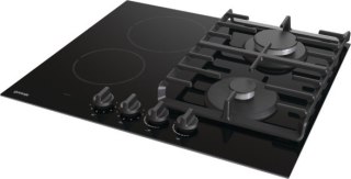 Płyta ceramiczno-gazowa GORENJE GCE691BSC 60 cm | 4 pola ceramiczne + 1 palnik gazowy | zapłon elektryczny | czarny