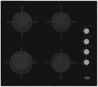 Płyta gazowa BEKO HILG64120S 60 cm | 4 palniki | ruszty żeliwne | zapłon elektryczny | stal nierdzewna
