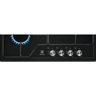 Płyta gazowa Electrolux EGS6424K 60 cm | 4 palniki | zapłon elektryczny | ruszty żeliwne | czarny emalia