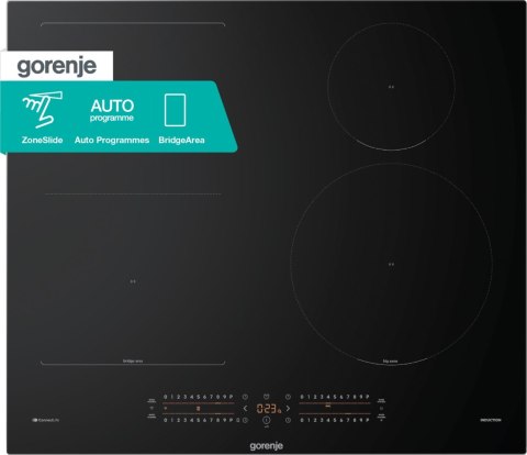 Płyta indukcyjna Gorenje GI6432BCWF 60 cm | BridgeArea | ZoneSlide | programy automatyczne | WiFi ConnectLife | czarny