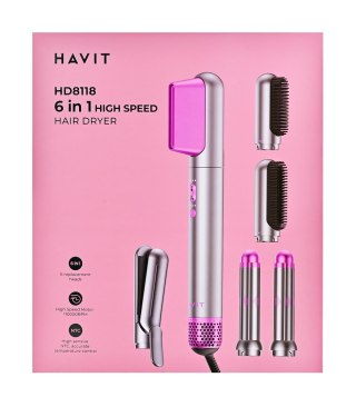 Suszarka do włosów Havit HD8118-EU (szaro-różowy)