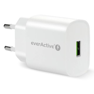 Ładowarka sieciowa 1X USB 18W QC3.0 Biała EverActive