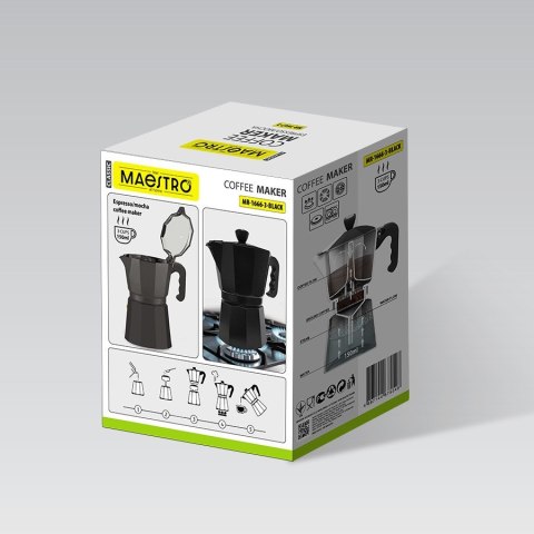 Kawiarka aluminiowa (3 filiżanki; 150 ml) MR-1666-3-BLACK MAESTRO