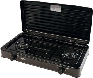 Turystyczna kuchenka gazowa 2-palnikowa / czarna MPM SMILE-KN-02/1KB (OUTLET)