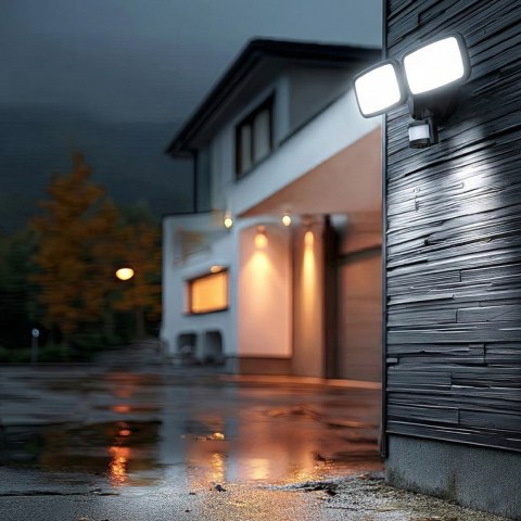 MACLEAN ŚCIENNA LAMPA LED, Z CZUJNIKIEM PIR, 20W, 1500LM, IP65, NEUTRAL WHITE 4000K, CZARNA MCE524 B