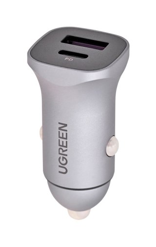 Ugreen ładowarka samochodowa USB Typ C / USB 24W Power Delivery Quick Charge szary (30780)