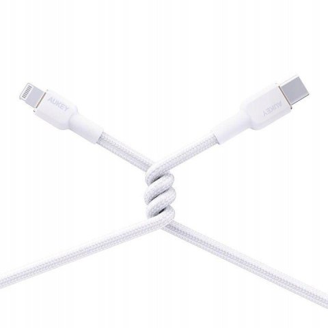 CB-NAC1 kabel USB-C - USB-A 1m 60W PD 3A 20V nylonowy oplot biały