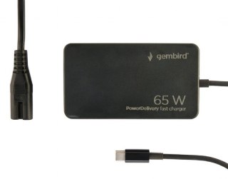 Ładowarka uniwersalna 65W USB-C FC czarna Gembird
