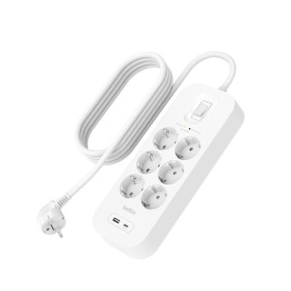 Listwa zasilająca SurgePlus 6xschuko 1xUSB-A 1xUSB-C 650J 2m Belkin