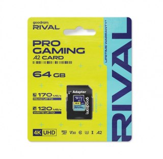 Karta pamięci microSD 64GB Rival UHS-I V30 U3 C10 A2 170/120MBs
