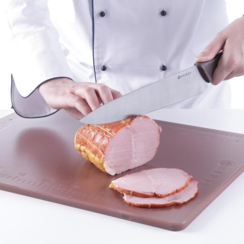 Nóż kucharski do wędlin i gotowanych mięs HACCP 385mm - brązowy - HENDI 842799 Hendi