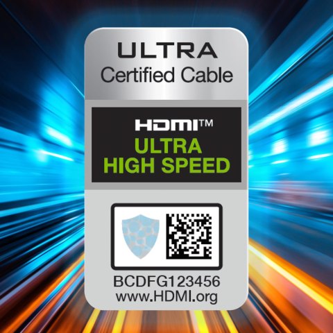Kabel przewód HDMI 2.1 8K 60 Hz 48 Gbps 4K 120 Hz 2K 144 Hz 1 m srebrny WOZINSKY