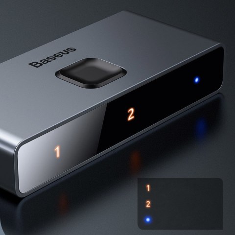 Przełącznik rozdzielacz splitter switch HDMI 2x HDMI 4K 30 Hz dwukierunkowy szary BASEUS
