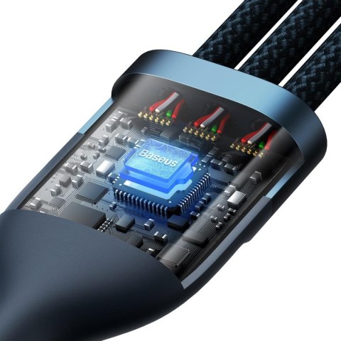 Kabel przewód 4w1 USB+USB-C do USB-C / iPhone Lightning / micro USB 1.2m - niebieski BASEUS