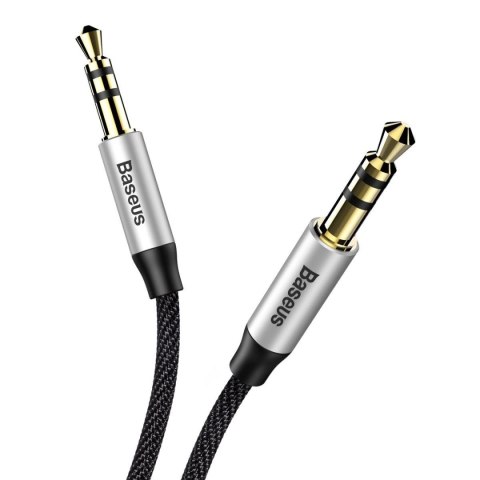 Kabel przewód audio stereo Yiven M30 AUX 3.5mm Mini Jack 1.5m - srebrno-czarny BASEUS