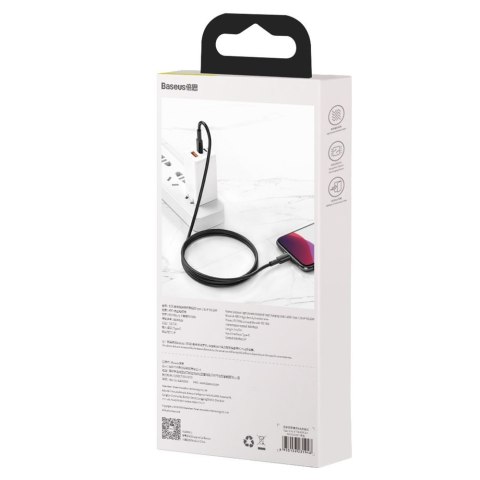 Kabel przewód do iPhone USB-C - Lightning szybkie ładowanie 20W 2m - czarny BASEUS