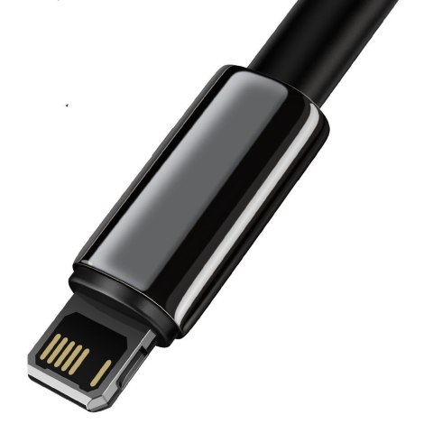 Przewód kabel w oplocie do iPhone USB - Lightning 1m - cały czarny BASEUS