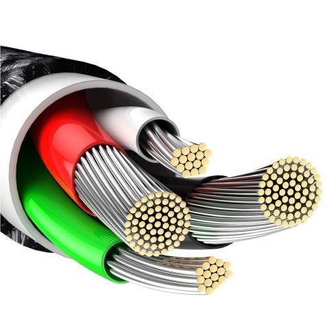 Przewód kabel w oplocie do iPhone USB - Lightning 1m - cały czarny BASEUS