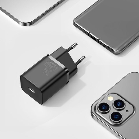 Szybka ładowarka sieciowa Super Si 1C USB-C 20W Power Delivery czarny BASEUS