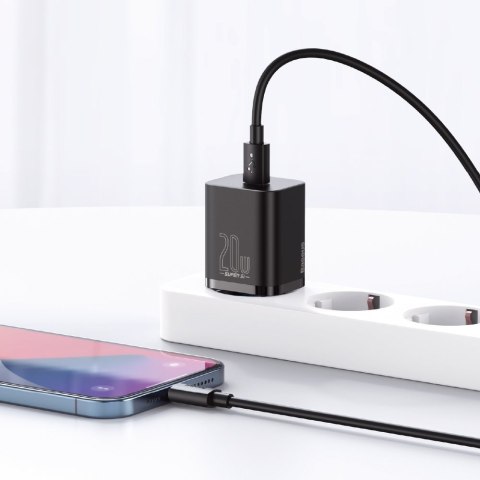 Szybka ładowarka sieciowa Super Si 1C USB-C 20W Power Delivery czarny BASEUS
