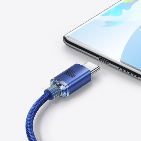 Kabel przewód USB - USB-C do szybkiego ładowania i transferu danych 2m niebieski BASEUS