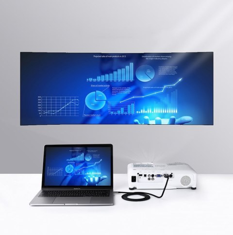 Kabel przewód przejściówka HDMI - USB-C 4K 60Hz 1.5m czarno-szary UGREEN
