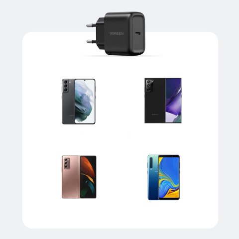 Ładowarka sieciowa do telefonu USB-C 25W PD + kabel USB-C 2m czarny UGREEN