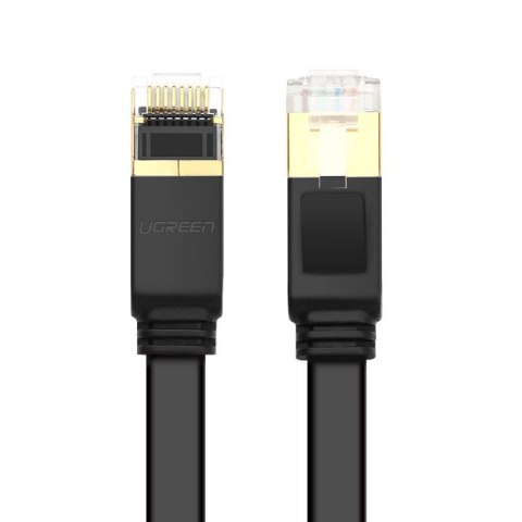 Płaski patchcord kabel przewód sieciowy LAN STP RJ45 Cat 7 10Gbps 3m czarny UGREEN