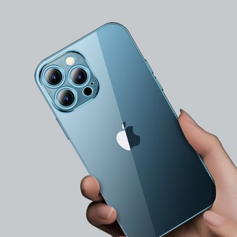 Etui pokrowiec do iPhone 13 Pro obudowa z metaliczną ramką srebrny