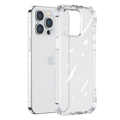 Etui pokrowiec do iPhone 14 Pro pancerna obudowa z haczykami podstawką przezroczysty