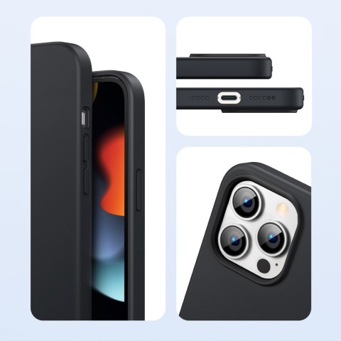 Gumowe elastyczne silikonowe etui pokrowiec iPhone 13 Pro Max czarny UGREEN