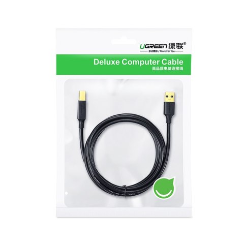 Kabel przewód USB Typ B do drukarki męski - USB 2.0 męski 480Mbps 1m czarny UGREEN