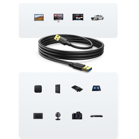 Kabel przewód USB - USB 3.2 3m czarny UGREEN