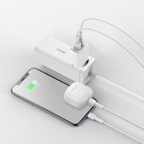 Mała ładowarka sieciowa Compact 2x USB 10.5W biały BASEUS