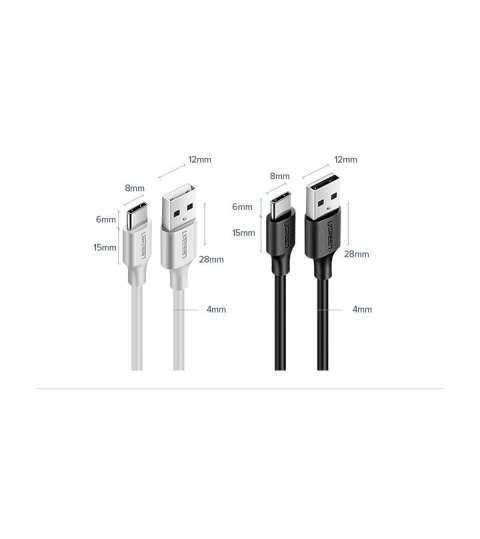 Kabel przewód USB - USB-C 2A 2m czarny UGREEN